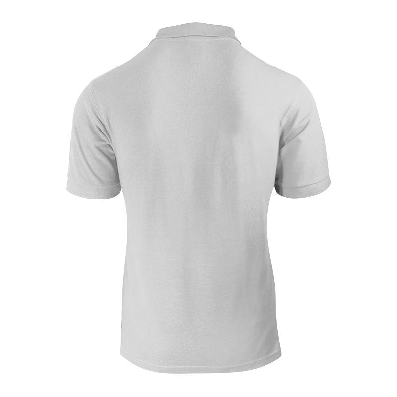 Polo de couleur gris chiné pour homme vu de dos à petit prix