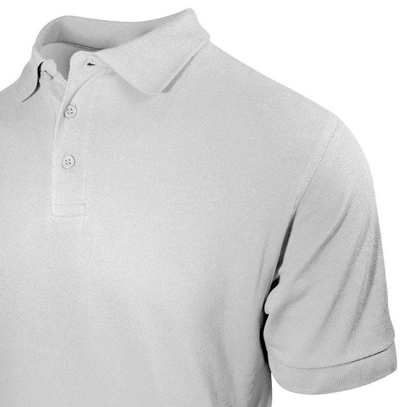 Polo homme gris chiné à petit prix détail vu col et bouton