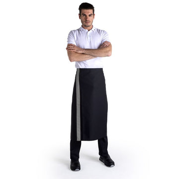 Tablier noir bande couleur - 90cm - MANELLI - gris