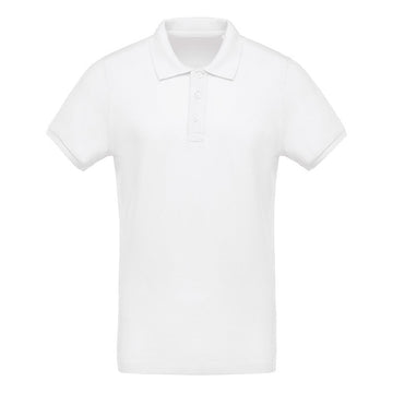 Polo Piqué Bio Manches Courtes Blanc Homme TOPTEX