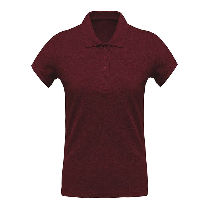 Polo Piqué Bio Manches Courtes Femme Bordeaux TOPTEX