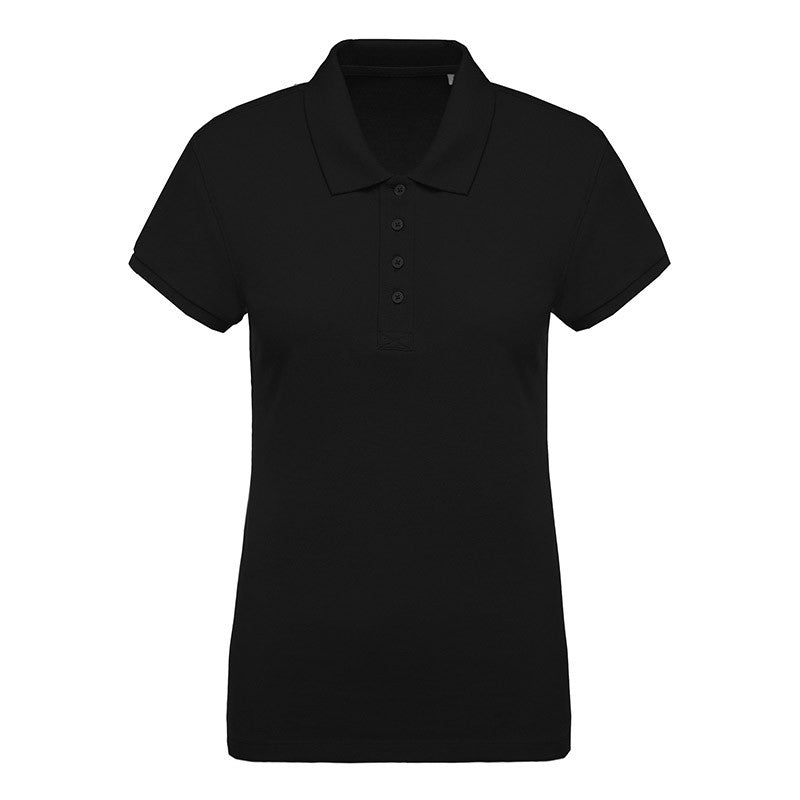 Polo de Travail Piqué Bio Manches Courtes Noir Femme TOPTEX