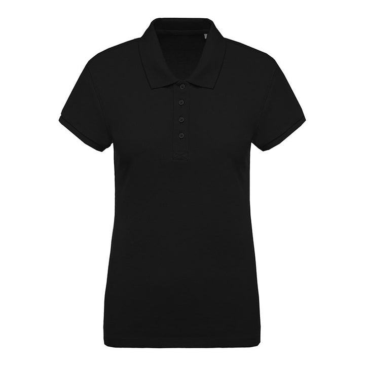 Polo de Travail Piqué Bio Manches Courtes Noir Femme TOPTEX