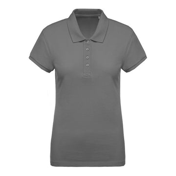 Polo de Travail Piqué Bio Manches Courtes Gris Femme TOPTEX