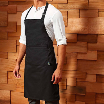 Tablier à Bavette Noir Fairtrade 100% Coton Équitable TOPTEX