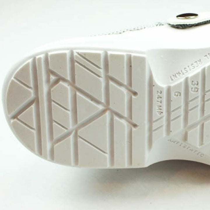Sabots de Cuisine Blanc Cat S2 détail semelle talon