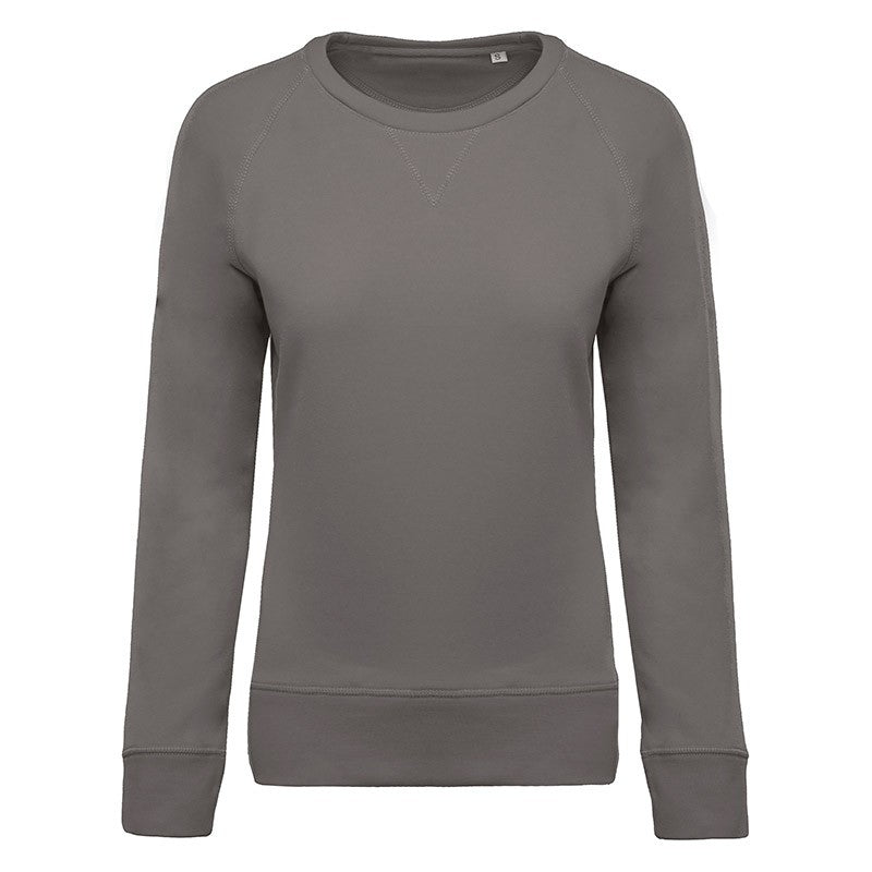 Sweat-Shirt Bio Col Rond Manches Raglan Femme Gris TOPTEX