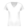T-shirt de Travail Blanc 100% Coton Bio Col V Femme - KARIBAN