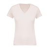 T-shirt de Travail Beige 100% Coton Bio Col V Femme - KARIBAN