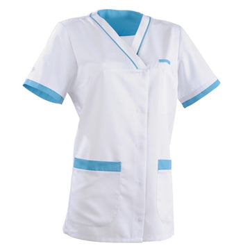 Tunique médicale 2ALE blanc & bleu ciel