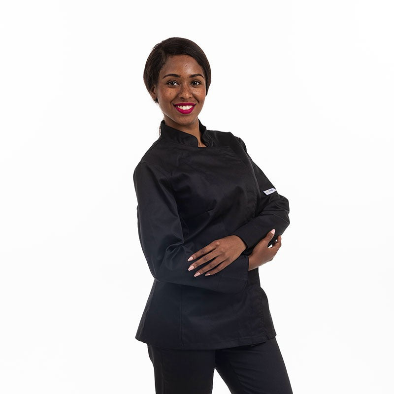 Veste de cuisine noire écoresponsable Manelli Lady