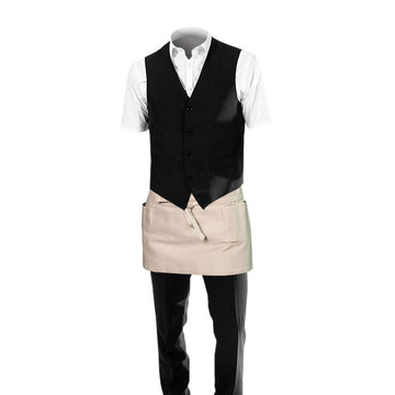 Tablier de barman beige, court 26cm et pas cher - Toptex