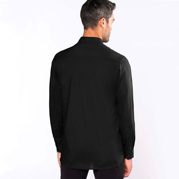 Chemise de Serveur Col Mao Noir Manches Longues dos TOPTEX