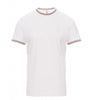 Tee-Shirt de Travail Coton Homme Blanc Col Tricolore Italien - PAYPERWEAR