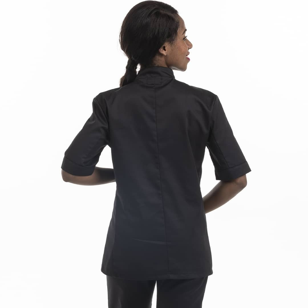 Veste de cuisine noir pour femme écoresponsable Manelli
