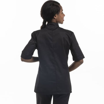 Veste de cuisine noir pour femme écoresponsable Manelli