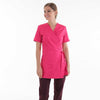 Blouse Esthéticienne Longue Forme Cache-Coeur Rose Lavable à 60° - MANELLI