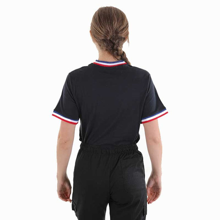 Tee-shirt de travail mixte bleu marine col drapeau Payperwear