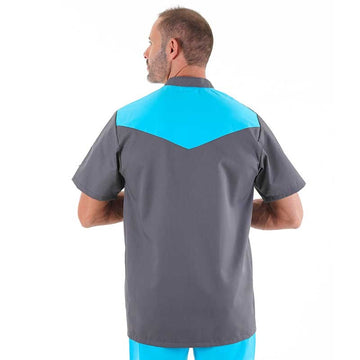 blouse medicale empiecement turquoise