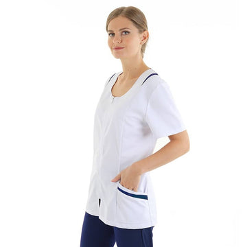Blouse médicale femme Manelli avec poches et empiecement marine