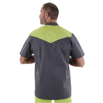 Blouse médicale homme Gris Vert anis Sacha - MANELLI