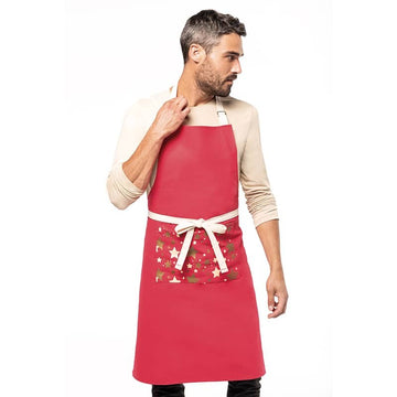 Tablier de noel rouge mixte
