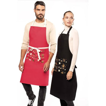 tablier de noel rouge ou noir toptex