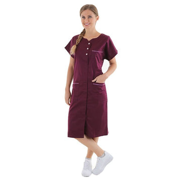 blouse de travail femme bordeaux