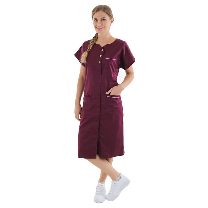 blouse de travail femme bordeaux