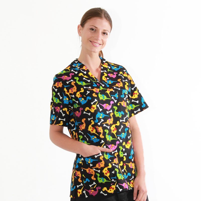 tunique egochef mixte impression dinausore