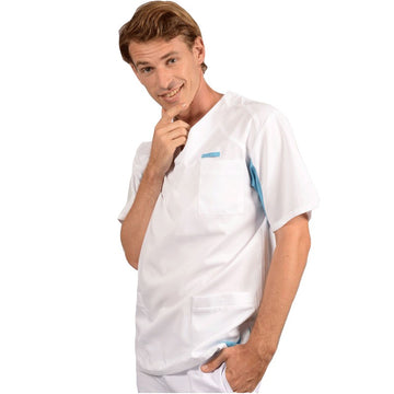 tunique medicale empiècement bleu ciel Lafont
