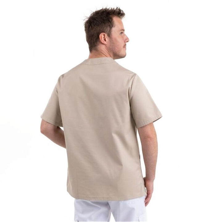 tunique col v mixte beige petit prix