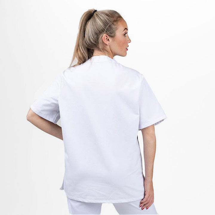 Blouse médicale mixte blanche et bleu ciel destockage - MANELLI