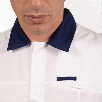 Tunique médicale homme blanc et bleu 2LUC zoom