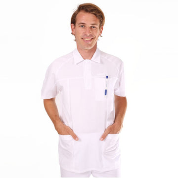 Tunique médicale homme blanche 2LUC