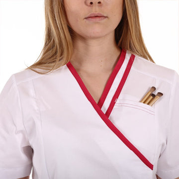 Blouse Esthéticienne Femme Blanc et Rose Modèle Lilee - LAFONT SANTÉ - 2