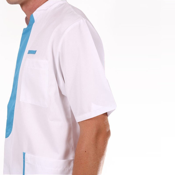 blouse medicale Lafont empiecement bleu ciel
