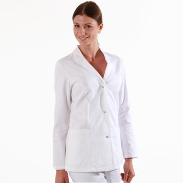 Blouse Médicale Blanche 100% Coton manches longues hommes femmes promotions