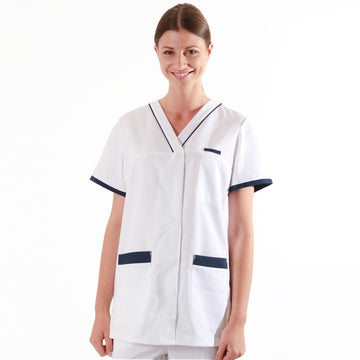 Tunique médicale 2ALE blanc & bleu marine