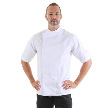 Veste de Boulanger Blanche Manches Courtes Dos Aéré