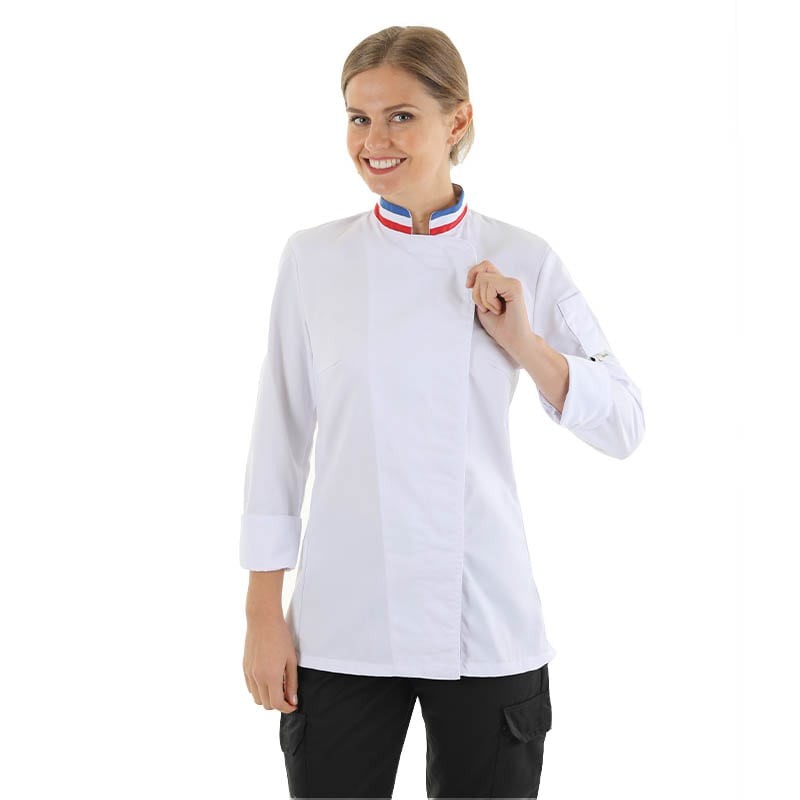 veste de cuisine femme col drapeau français Manelli