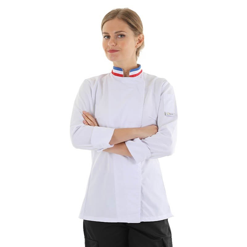 veste de cuisine blanche manche longue col mof