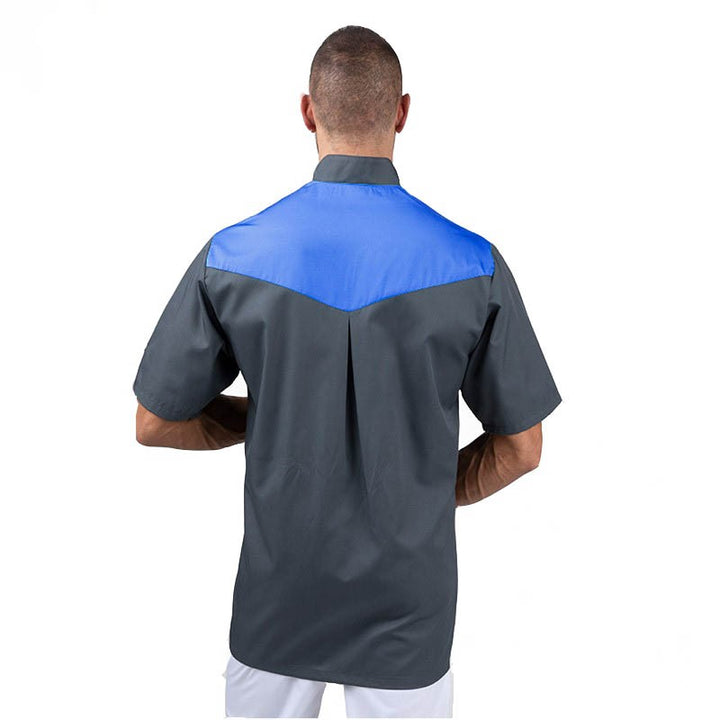 Blouse médicale homme Gris Bleu Royal Sacha - MANELLI