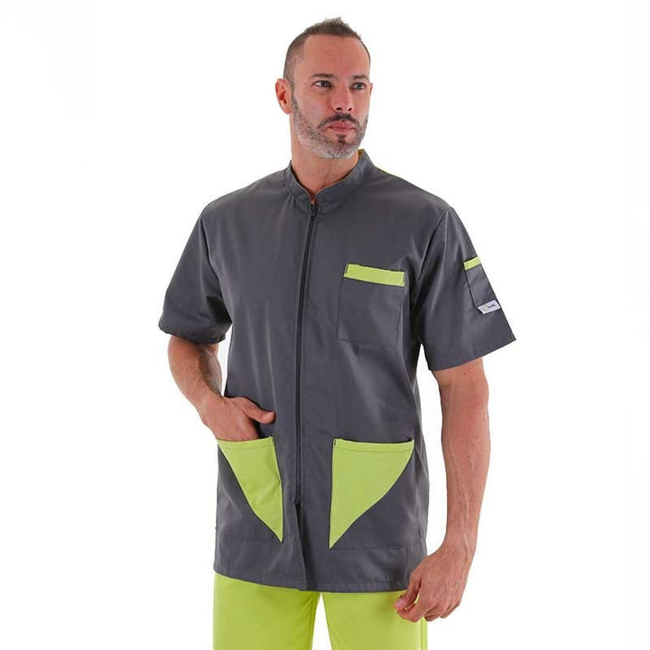 Blouse médicale homme Gris Verte  Sacha - MANELLI