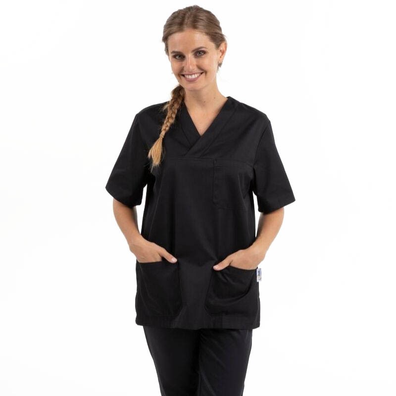 Tunique Medicale Noire Col V aérée