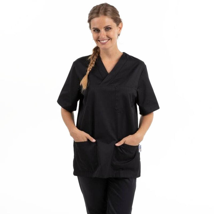 Tunique Medicale Noire Col V aérée