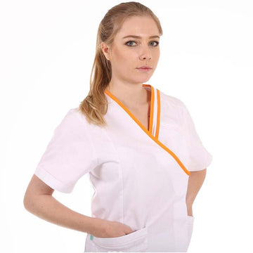 blouse blanche et orange Lafont