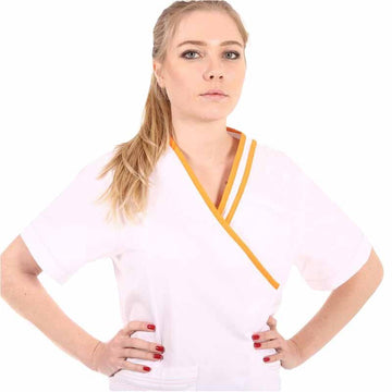 blouse blanche et orange Lille Lafont