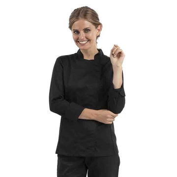 Veste de cuisine lady femme manches longues col officier Manelli