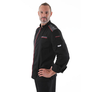 veste de cuisine manche longue liseré rouge